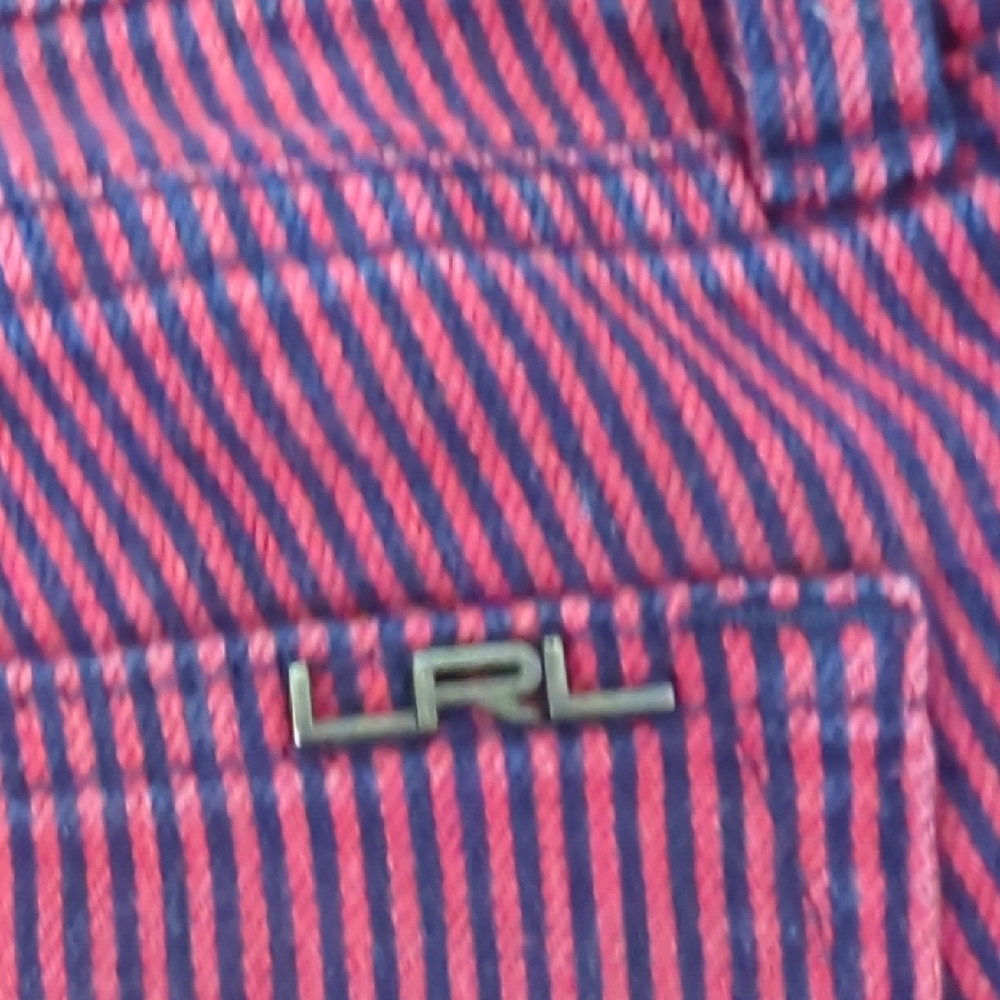 Ralph Lauren Red and Blue Striped Jeans - Picture 7 of 8